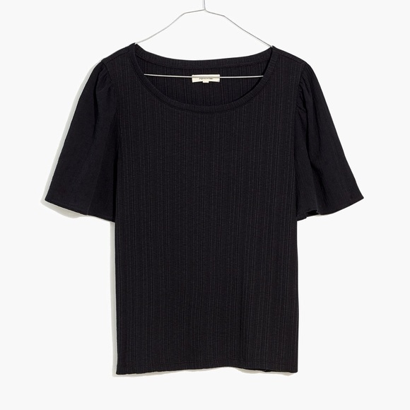 Madewelll Flutter-Sleeve Weavemix‎ Ribbed Top - Picture 6 of 6